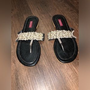 Black Fancy Sandals with Stones (please see photos for sizing)